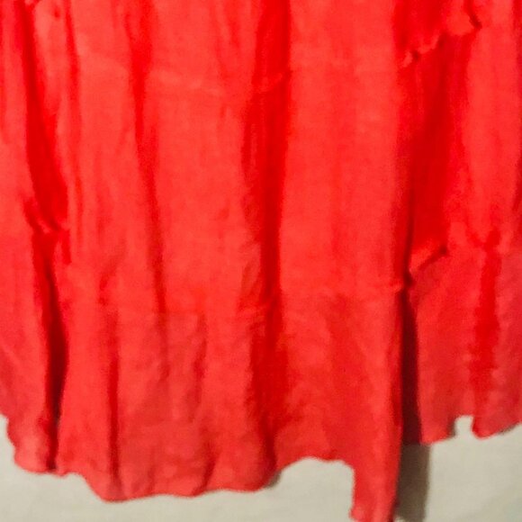 Iz Byer skirt high low maxi belt new without tags pink layered rayon medium READ - Picture 8 of 9